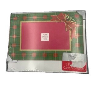 New 12 Count Photo Insert Christmas Cards 4" x 6" With Envelopes In Orig Pkg